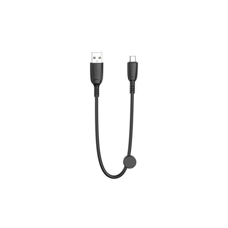 Cavo di ricarica rapida USB XO NB247 - Micro USB - 6A - 25 cm con clip - Colore nero Cavo di ricarica rapida USB XO NB247 - Micro USB - 6A - 25 cm con clip - Colore nero