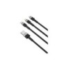 XO NBQ191 Cavo di ricarica rapida 40 W 3 in 1 - Micro + Tipo C + Lightning a USB
