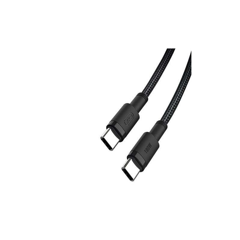 XO Cable Trenzado USB-C Macho a USB-C Macho 100W - Carga + Transmision de Datos Alta Velocidad - Longitud 1.50m XO Cable Trenzado USB-C Macho a USB-C Macho 100W - Carga + Transmision de Datos Alta Velocidad - Longitud 1.50m