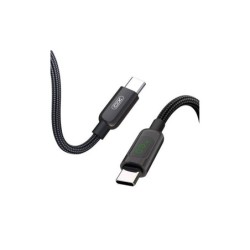Cavo intrecciato XO da USB-C maschio a USB-C maschio 60W con display LED - Ricarica + Trasmissione dati ad alta velocità - Lungh