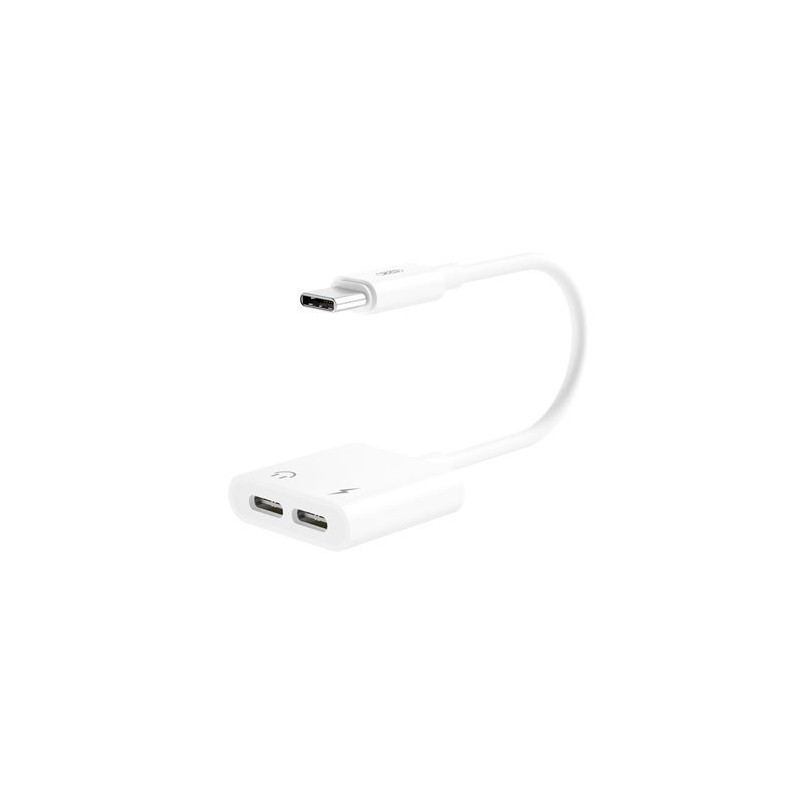 XO USB-C maschio a USB-C femmina e adattatore audio USB-C femmina - Supporta QC ordinario e ricarica 5V/2A - Cavo da 15 cm XO USB-C maschio a USB-C femmina e adattatore audio USB-C femmina - Supporta QC ordinario e ricarica 5V/2A - Cavo da 15 cm