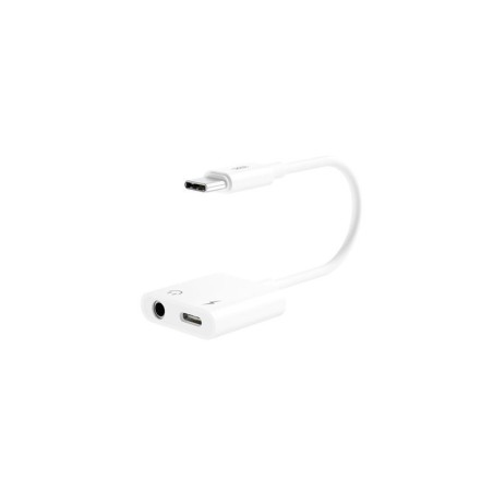Adattatore XO USB-C maschio a USB-C femmina e mini jack - Supporta QC ordinario e ricarica 5 V/2 A - Cavo da 15 cm