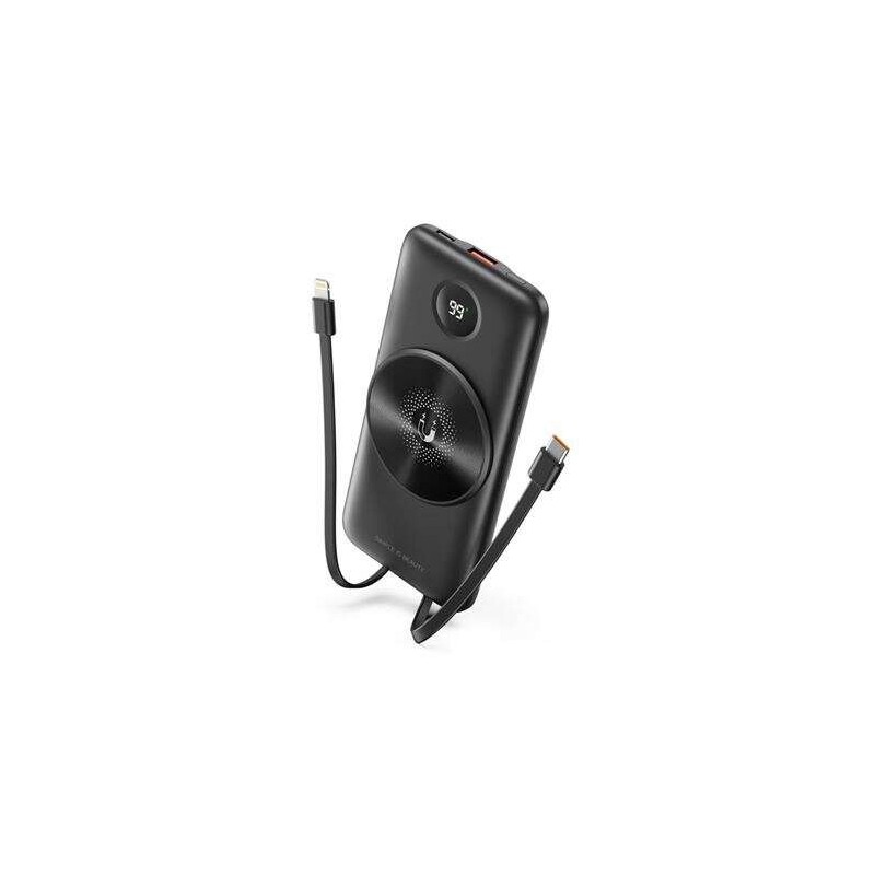 XO Powerbank PR186 10000mAh con Carga Inalambrica - Carga Rapida - Pantalla LCD - Cable USB-C y Cable Lightning
