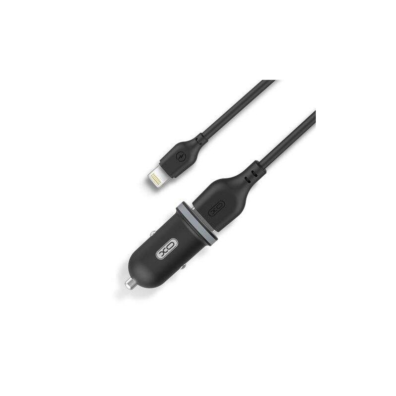 Pacchetto caricabatteria per auto XO TZ08 + cavo da USB-A a Lightning - 2 porte USB Pacchetto caricabatteria per auto XO TZ08 + cavo da USB-A a Lightning - 2 porte USB