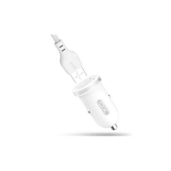 Pacchetto caricabatterie per accendisigari XO TZ08 2.1A + cavo di tipo C - bianco