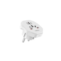Presa da muro universale XO - Protezione bambini - 250V - 10Amp - 2500W - 58,2x55,6x49,4mm - Colore bianco