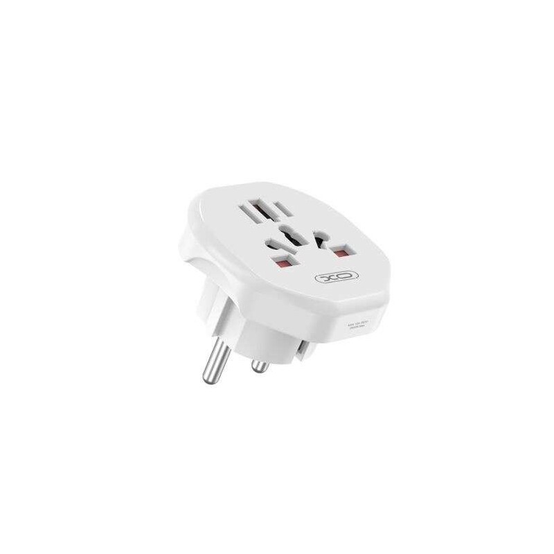 Presa da muro universale XO - Protezione bambini - 250V - 10Amp - 2500W - 58,2x55,6x49,4mm - Colore bianco Presa da muro universale XO - Protezione bambini - 250V - 10Amp - 2500W - 58,2x55,6x49,4mm - Colore bianco