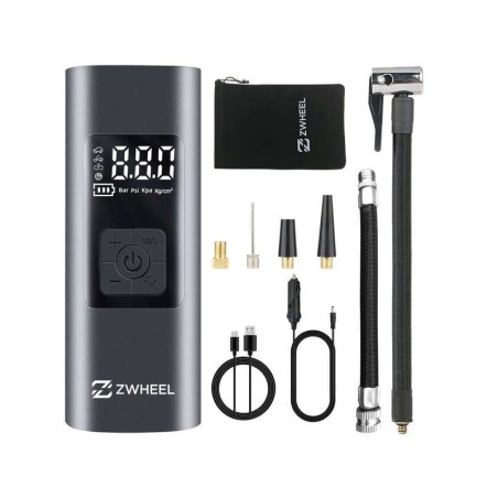 Zwheel Compresor de Aire Portatil 60W - Pantalla LED - Presión Max. 150psi - Foco de Alumbrado LED - Bateria 6.000mAh